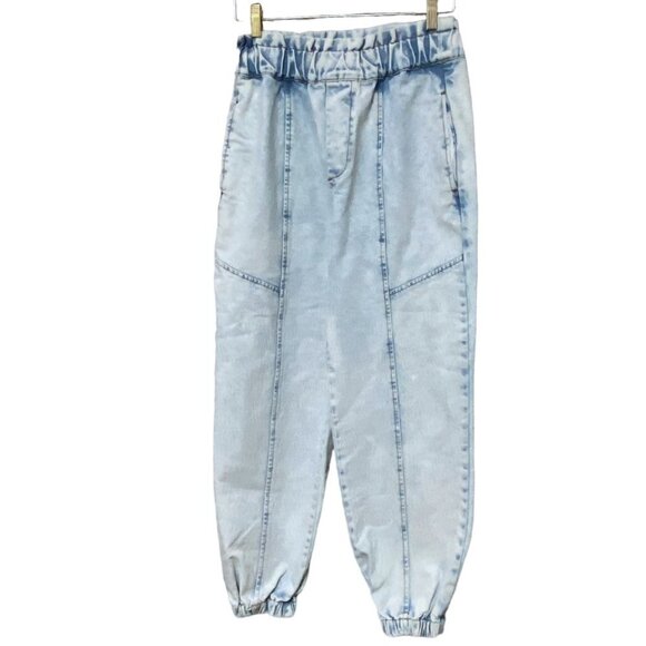 SKIES ARE BLUE Y2K Baggie Jeans Medium Joggers Light Wash Elastic Waist NWOT - Picture 3 of 11